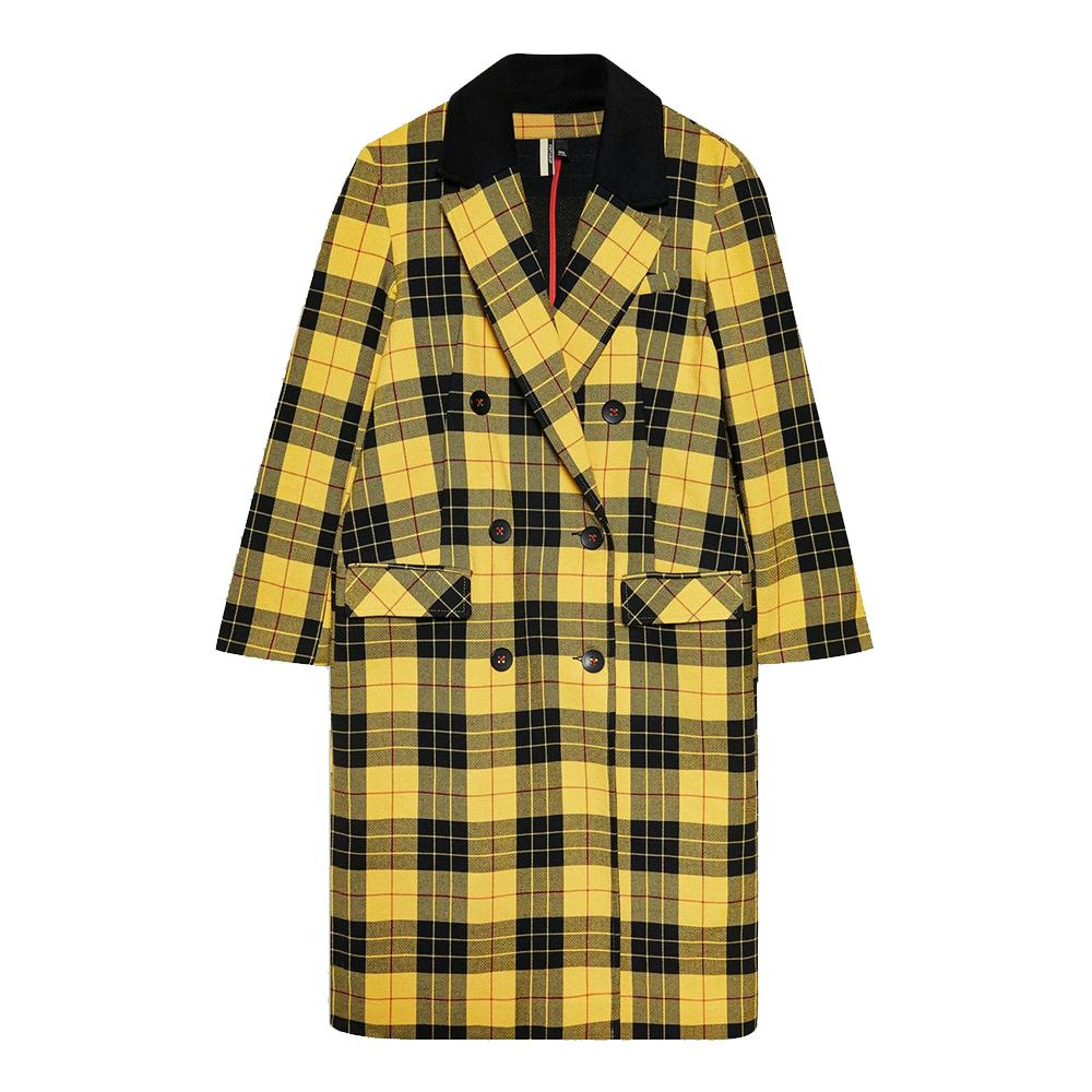 topshop yellow tartan coat