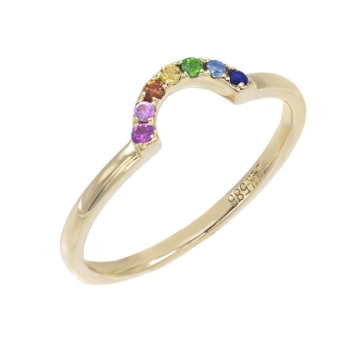 Rainbow Stack Ring 14KT
