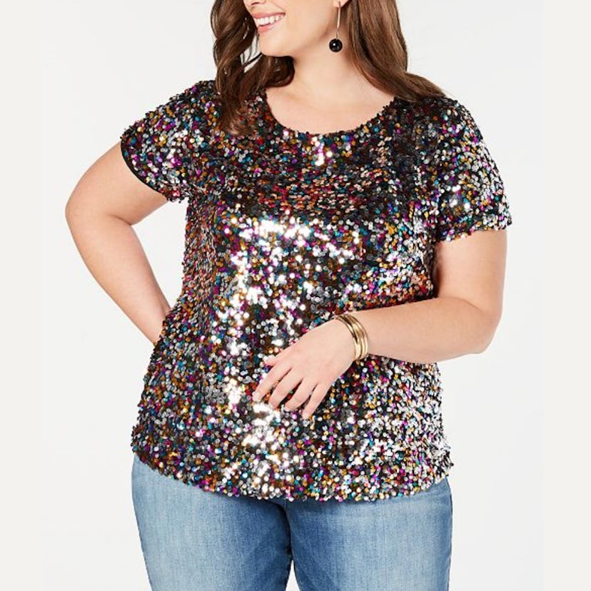 Plus Size Sequined T-Shirt