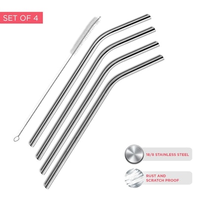 SipWell Stainless Steel Straws (4 Straws)