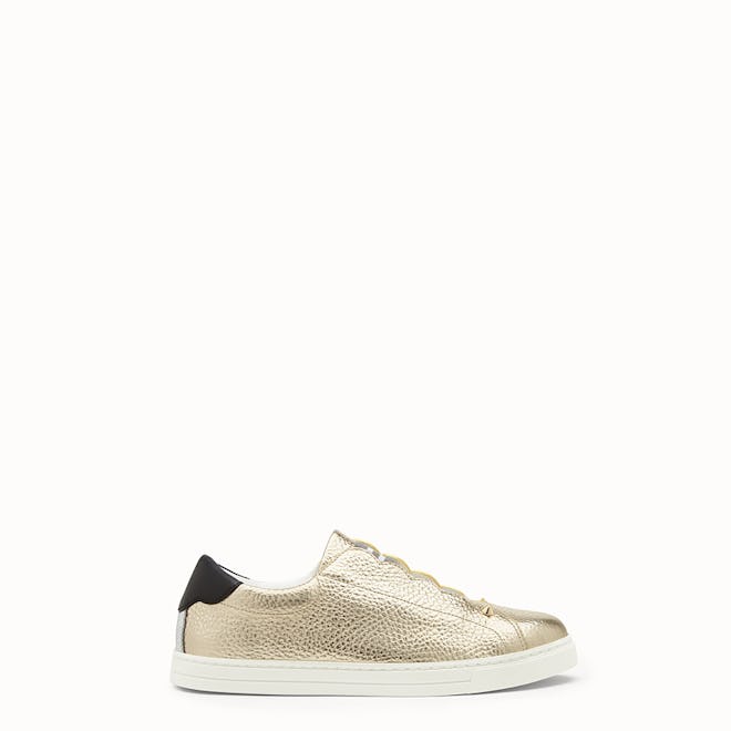 Golden Leather Sneakers