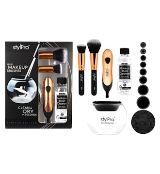 StylPro Makeup Brush Cleaner and Dryer Gift Set Rose Gold 