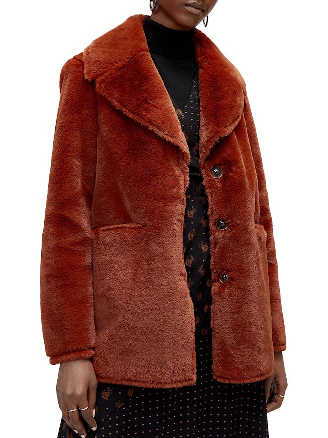 Warehouse Femme Faux Fur Coat