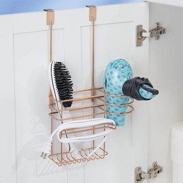 mDesign Over Door Hair Care & Styling Tool Storage Organizer