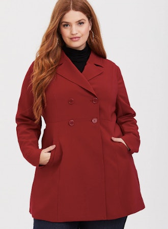 Red A-Line Trench Coat 