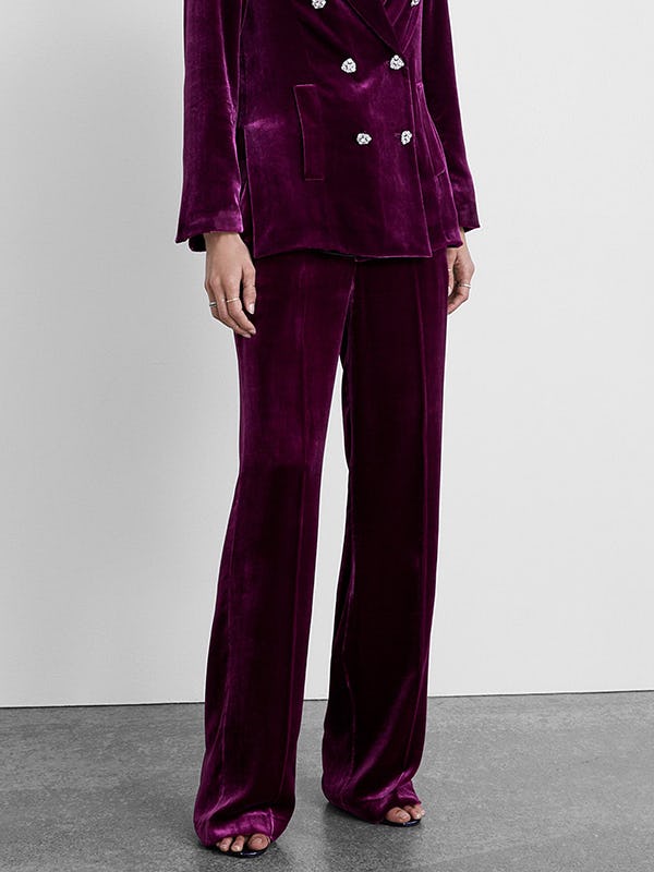 Zara purple hot sale velvet suit