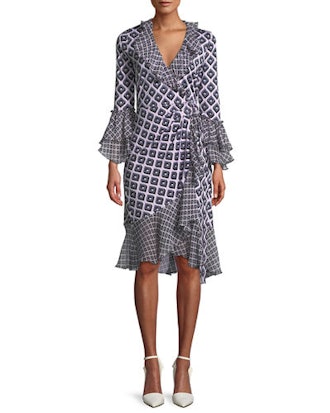 Diane von Furstenberg Leopard-Print Silk Ruffle Wrap Dress