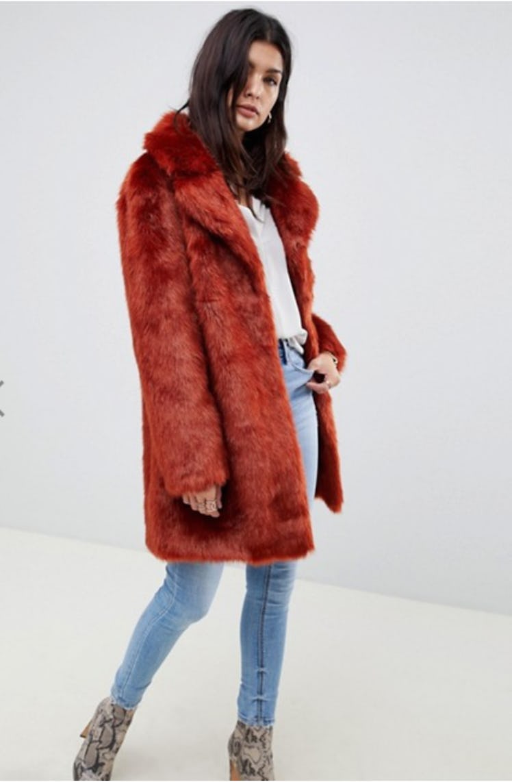 ASOS Design Plush Faux Fur Coat