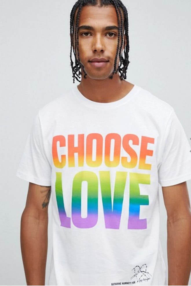 Help Refugees Choose Love Organic Cotton Rainbow Print T-shirt