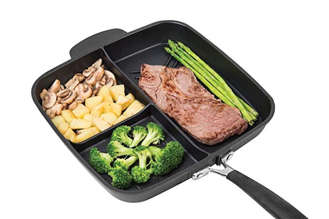MasterPan Non-Stick 3 Section Meal Skillet