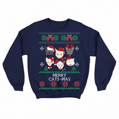 Ugly Cat Christmas Sweater