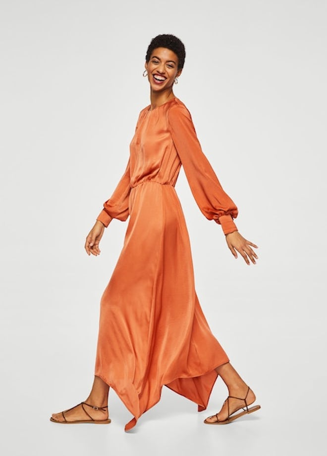 Satin Gown in Orange