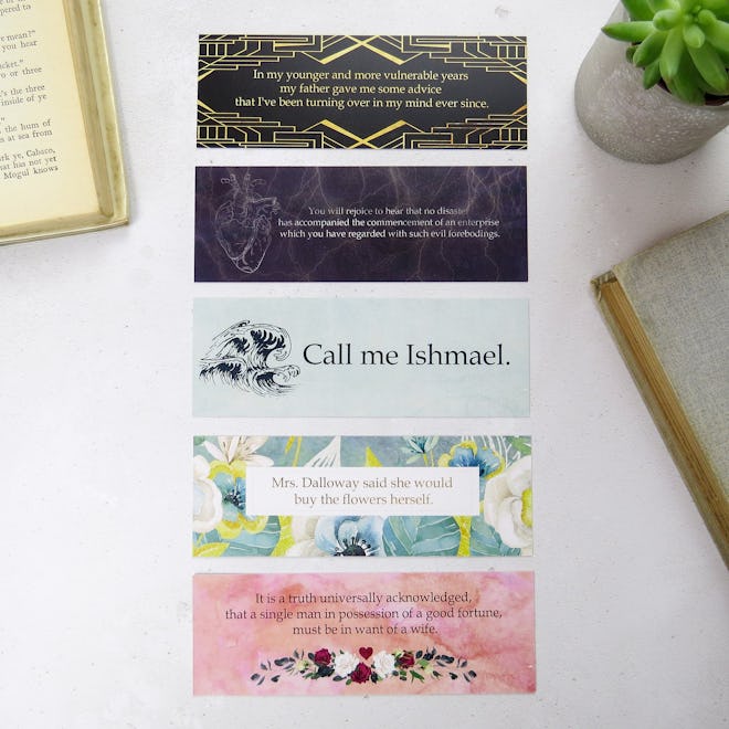 'First And Last Line' Bookmark Set