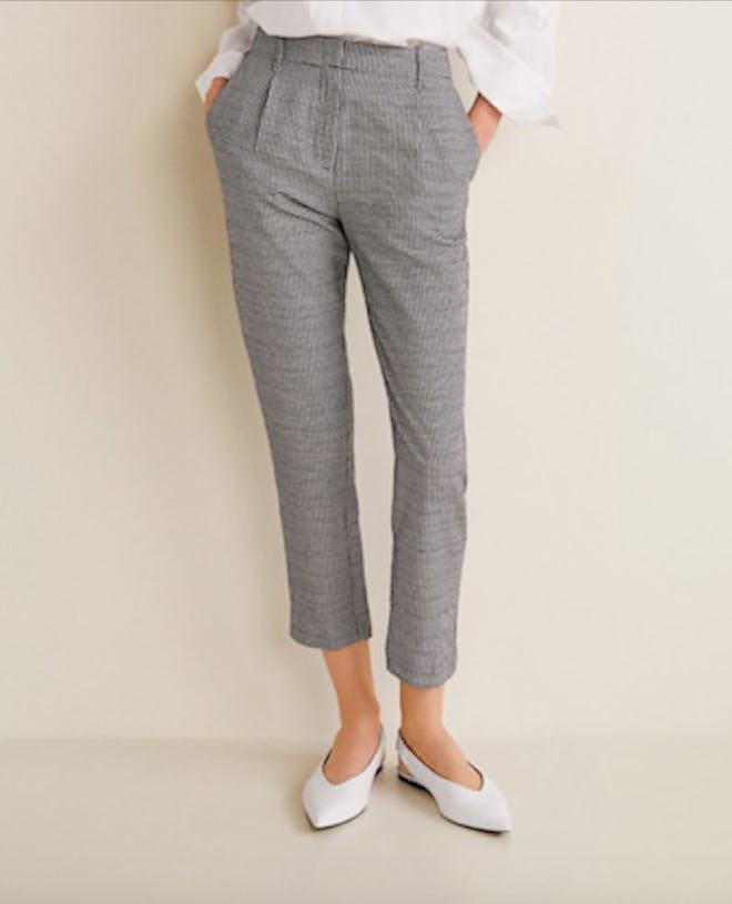 Gingham Check Pattern Trousers