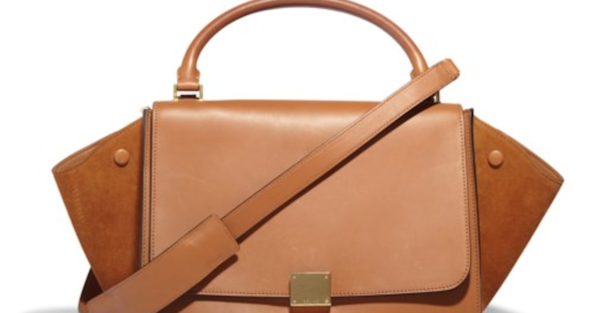 Céline Tan Leather Suede Tze Bag