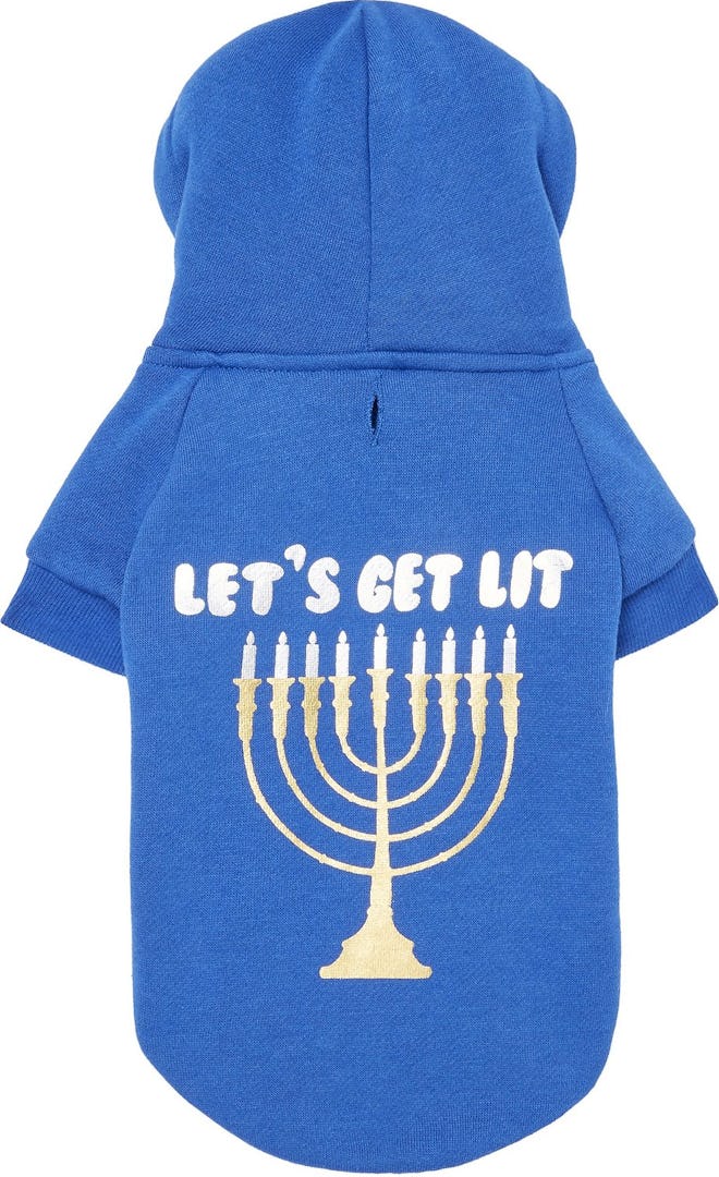 Let's Get Lit Menorah Dog and Cat Hoodie