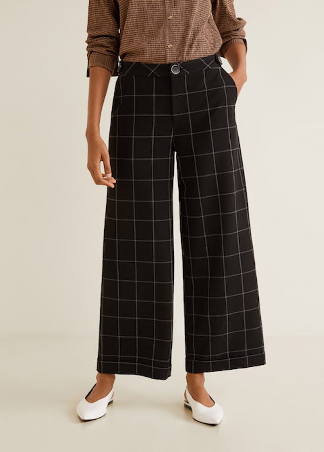 Check Flare Trousers
