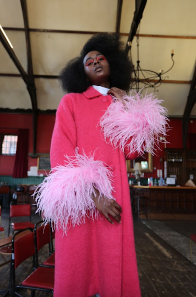 Pink Feather Trimmed Coat 