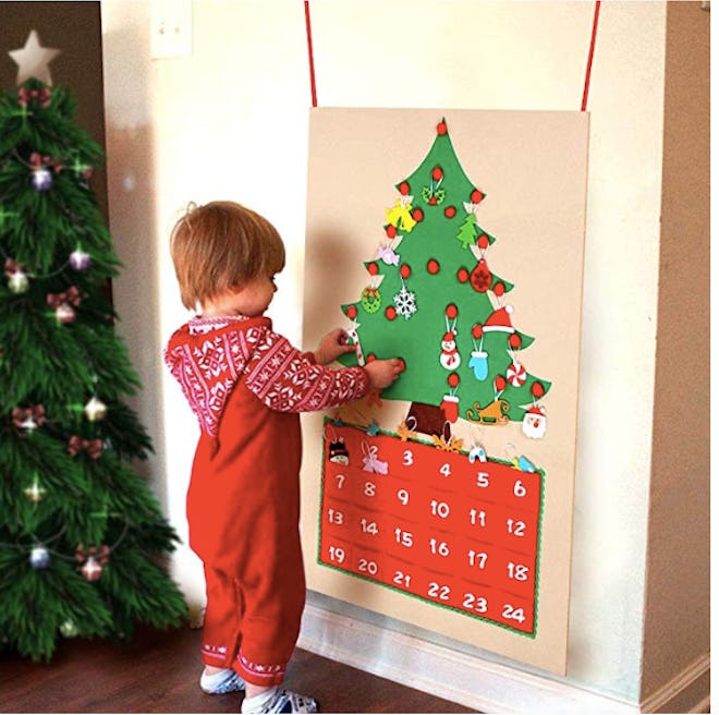 OurWarm Felt Christmas Tree Advent Calendar with Pockets 