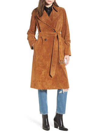 Genuine Suede Trench Coat