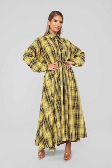 Better Than Expected Plaid Maxi Dress