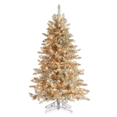 7 1/2-Foot Hard Needle Frosted Pre-Lit Artificial Columbus Pine Tree