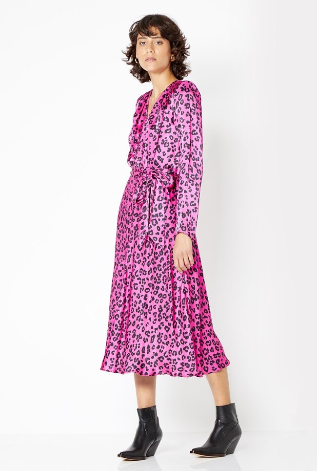 ghost pink leopard print dress