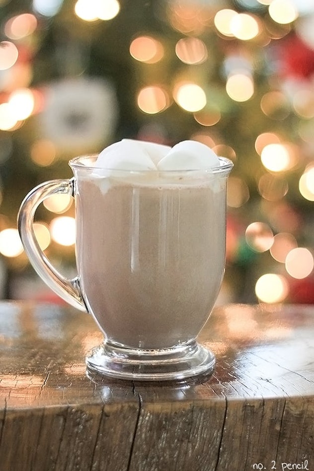 glass mug of hot chocolate