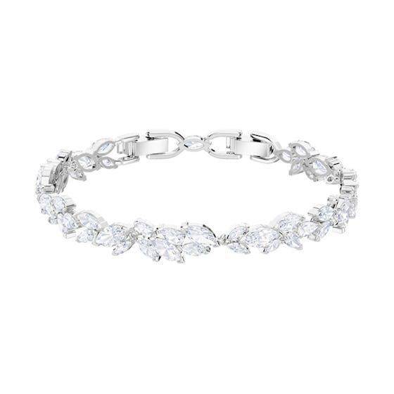 LOUISON BRACELET, WHITE, RHODIUM PLATING