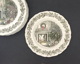 Rosa Meyer Collection Vintage Dinner Plate Merry Christmas Johnson Bros Vintage Holiday Decor 