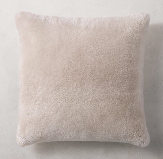 Shearling Pillow Cover - Square - 22" X 22" - Oatmeal