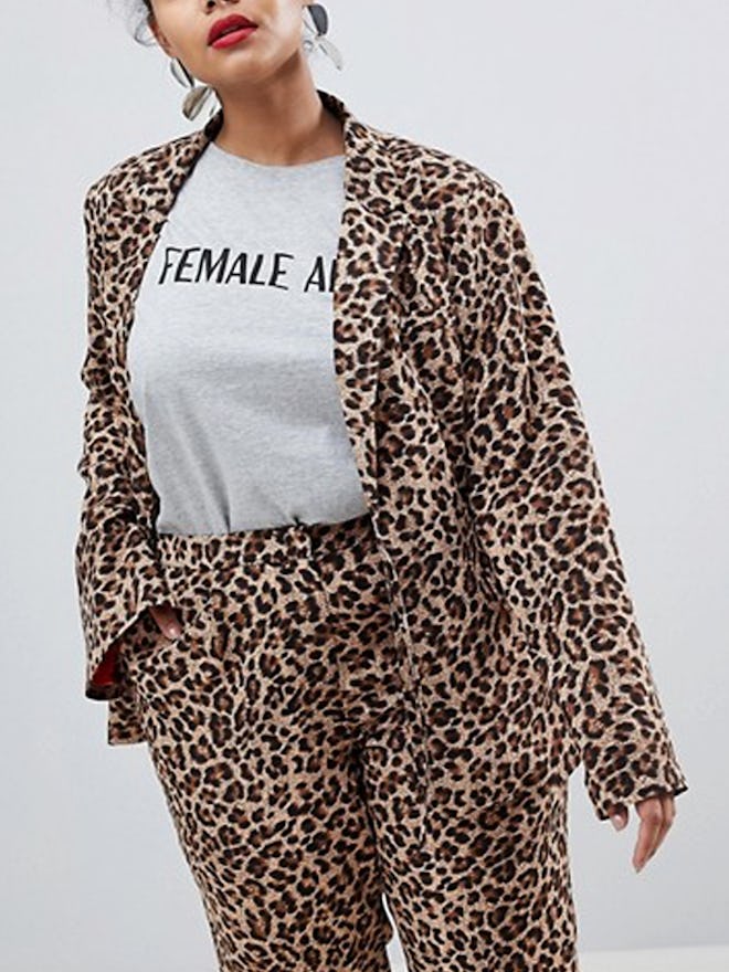 Boyfriend Fit Blazer In Leopard Print Two-Piece