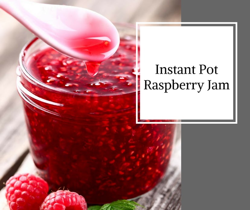 glass jar of raspberry jam