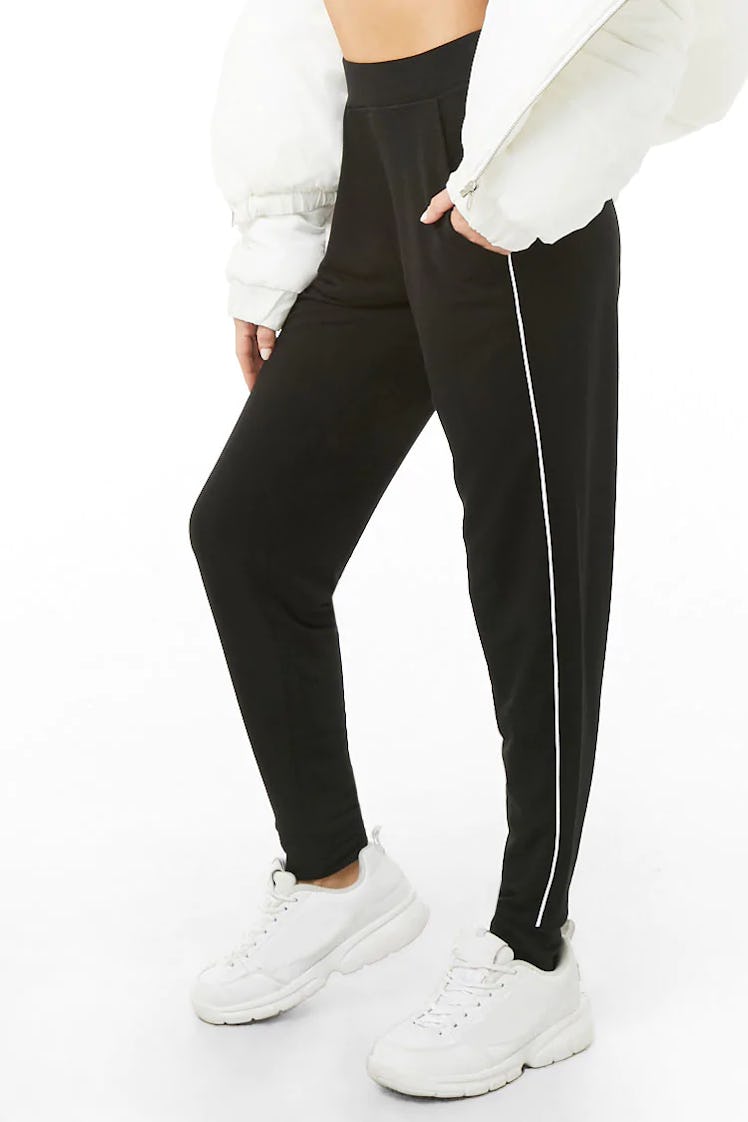 Forever 21 Active Piped-Trim Joggers