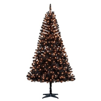 Holiday Time 6.5ft Pre-Lit Madison Pine Artificial Christmas Tree with 350 Clear Lights - Black