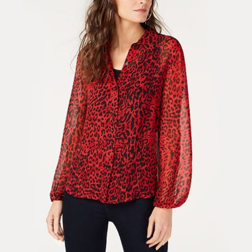 INC International Concepts I.N.C. Leopard-Print Shirt, Created for Macy's