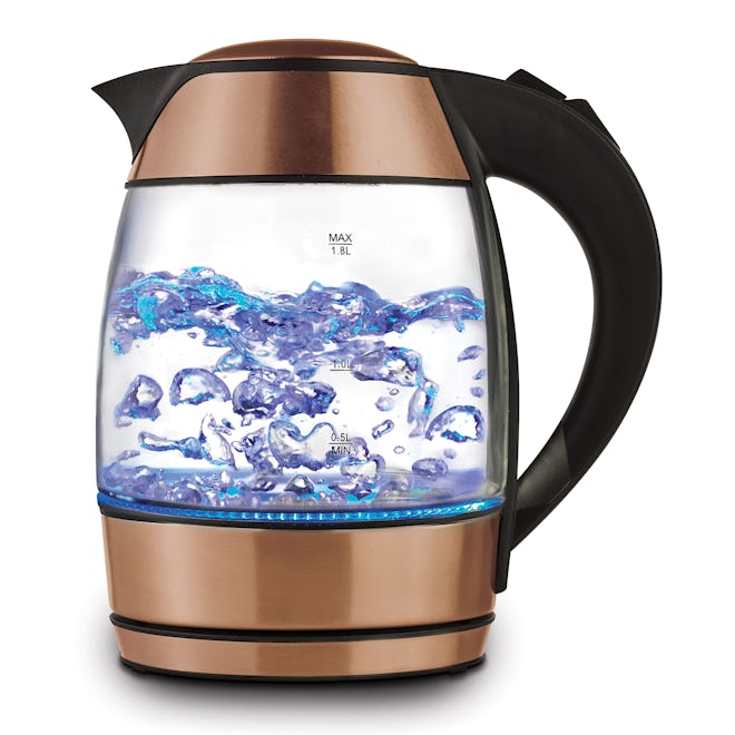 Brentwood 1.8L Cordless Glass Electric Kettle with Tea Infuser, Rose Gold