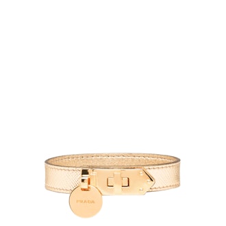 Gold Leather Bracelet 