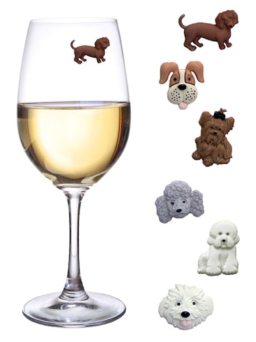 Simply Charmed Magnetic Dog Wine Charms or Glass Markers for Stemless Glasses