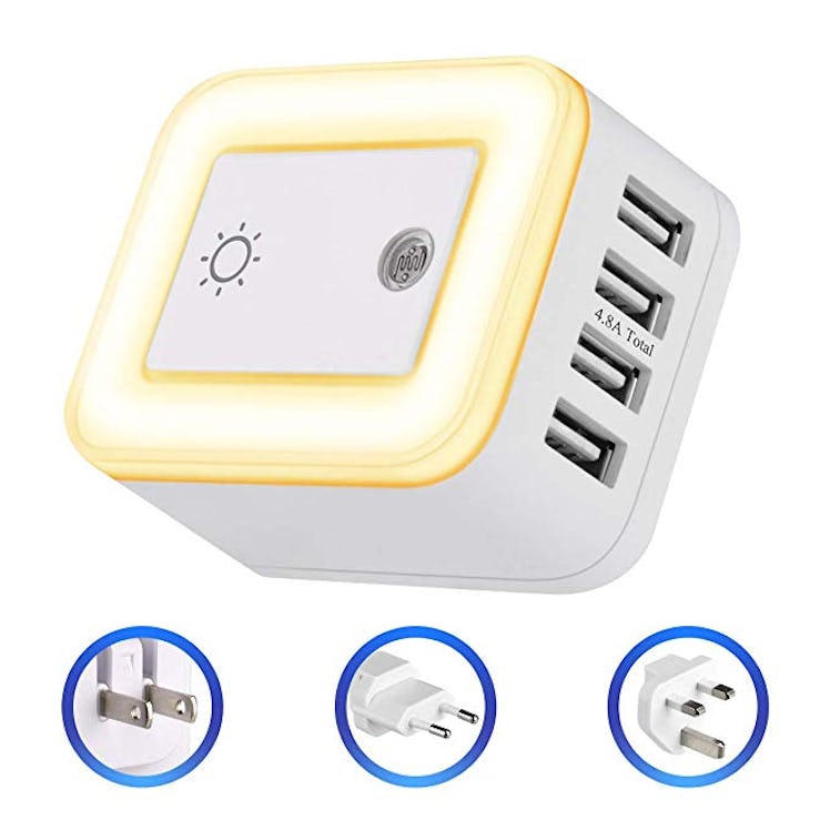 Powrui USB Wall Charger Night Light And Travel Plug