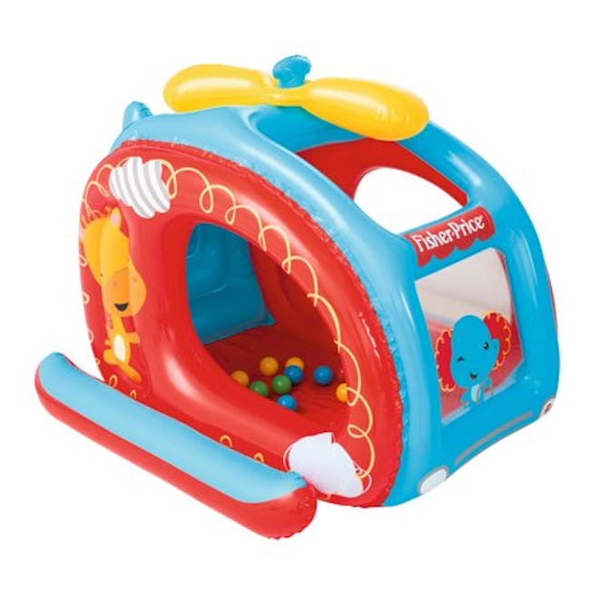 Fisher Price Inflatable Helicopter Vinyl Kids Play Ball Pit w/ Balls