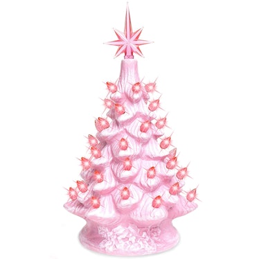 Pre-Lit Ceramic Tabletop Christmas Tree with Lights