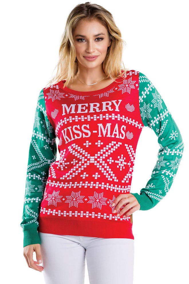 Women's Merry Kiss-Mas Ugly Christmas Sweater