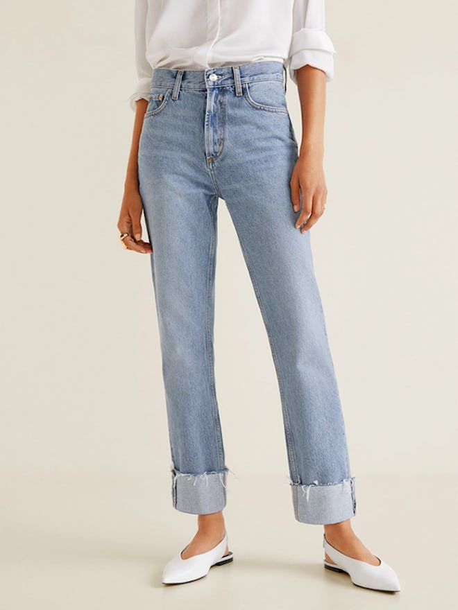 Cuffed Hem Relaxed Jeans