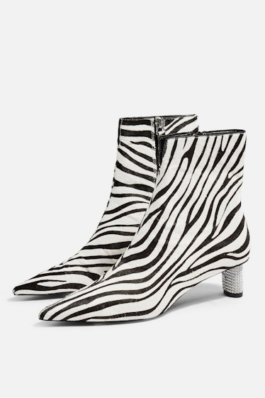 MANE Zebra Jewel Ankle Boots