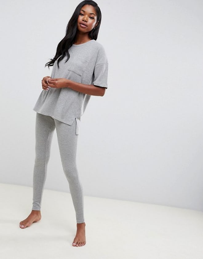 Boux Avenue Rib Knit Tee and Legging Loungewear Set