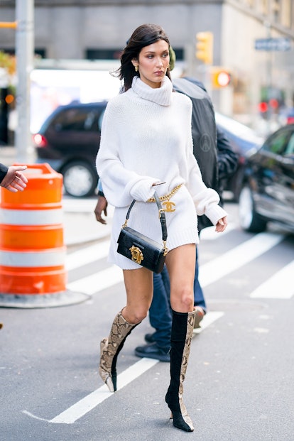 Bella Hadid's Snakeskin Boots Are An Easy Way To Elevate Your Basics