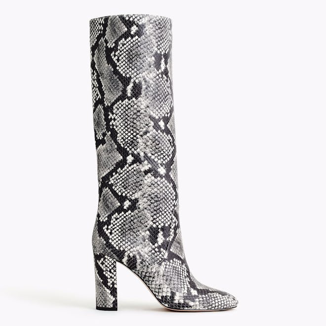 Tall High-Heel Boots In Faux Snakeskin