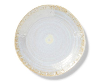 Perla Dinner Plate, Pearl/Gold
