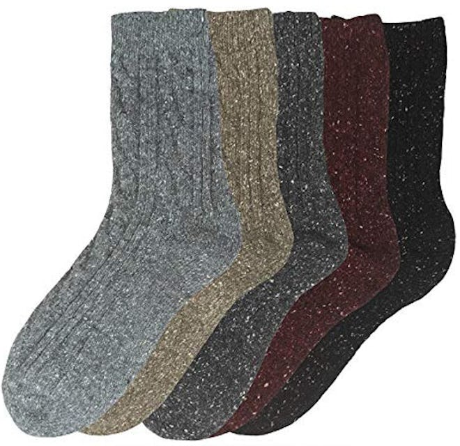 Eedor Women's Winter Wool Crew Socks (5-Pack)